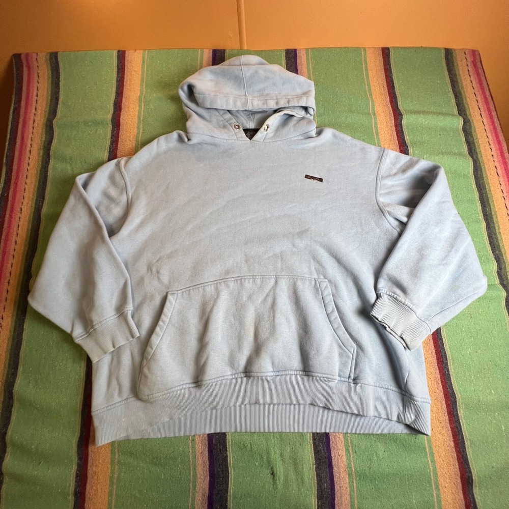 Southpole Hoodie Mens XL Light Blue Boxy Fit Y2K Streetwear Baggy Pullover